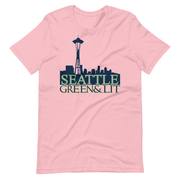 Pink, Green & Lit, Seattle Short-Sleeve T-Shirt for Men/Women