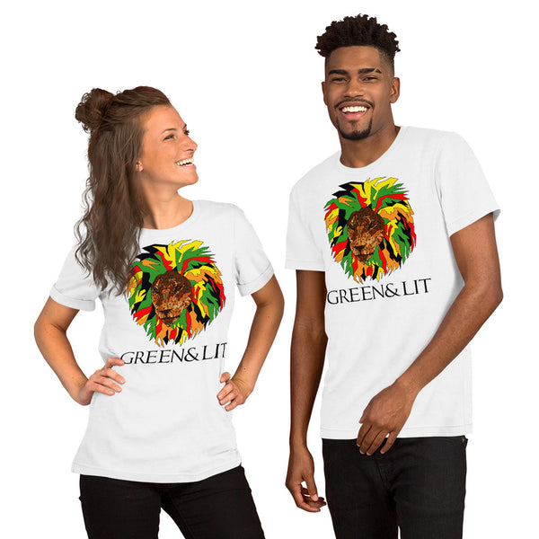 Green & Lit Short-Sleeve Lion T-Shirt for Men/Women