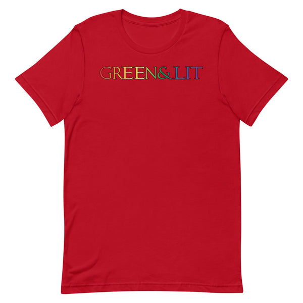 Red, Green & Lit, Rainbow Theme Short-Sleeve T-Shirt for Men/Women