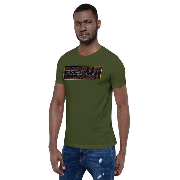 Green & Lit Retro 2 Short-Sleeve T-Shirt for Men/Women