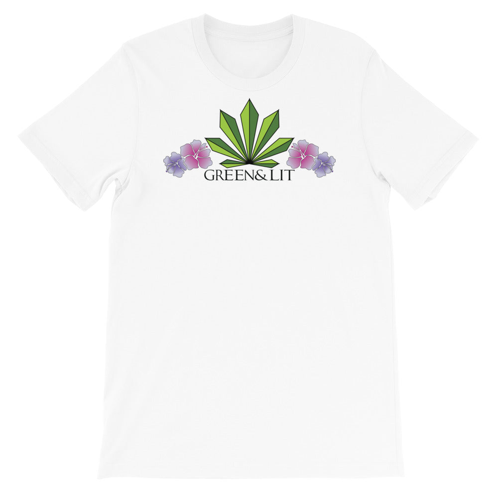 Greeb & Lit Floral Desing Short-Sleeve T-Shirt for Men/Women