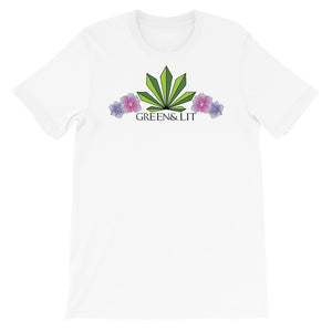 Greeb & Lit Floral Desing Short-Sleeve T-Shirt for Men/Women