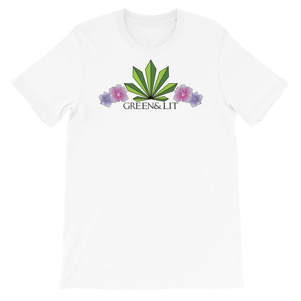 Greeb & Lit Floral Desing Short-Sleeve T-Shirt for Men/Women