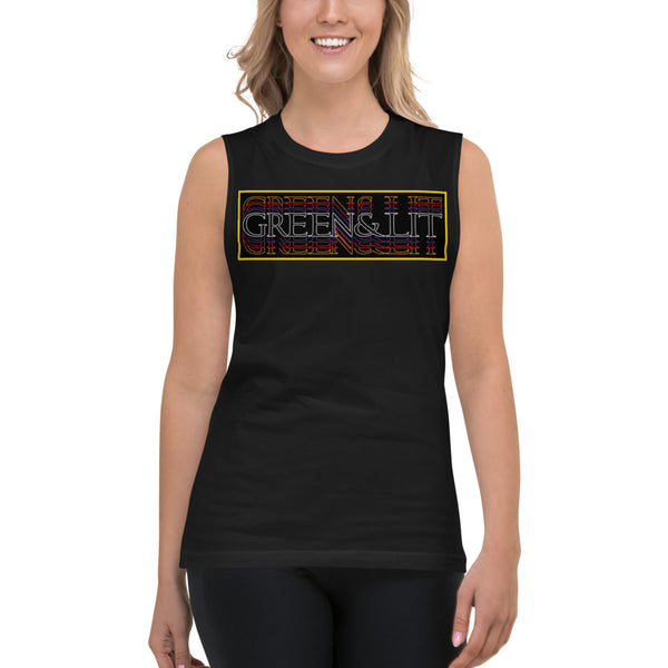 Green & Lit Retro 2 Tank Top for Men/Women 