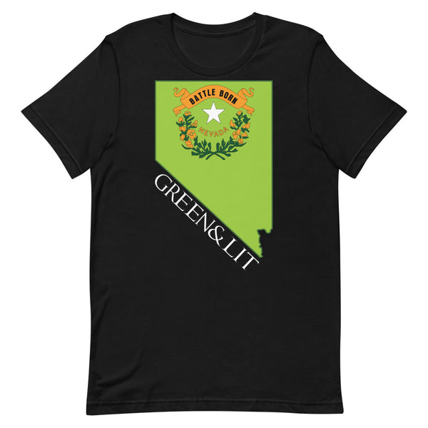 Green & Lit Nevada State Short-Sleeve T-Shirt for Men/Women