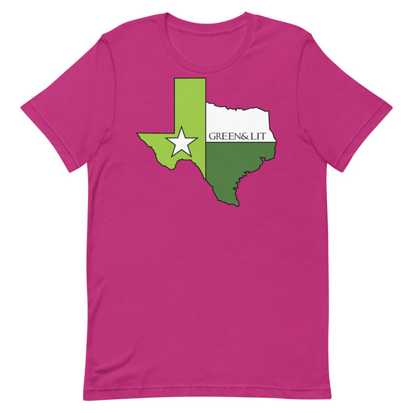 Green & Lit Texas State Short-Sleeve T-Shirt for Men/Women