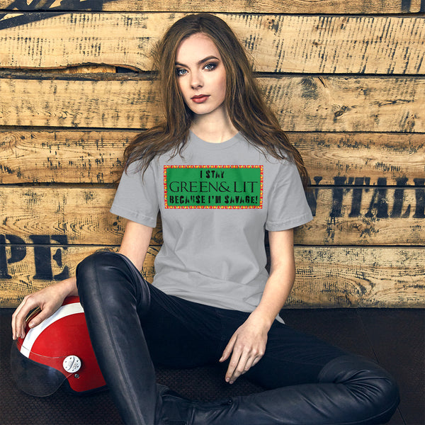 Green & Lit "Savage" Short-Sleeve T-Shirt for Men/Women