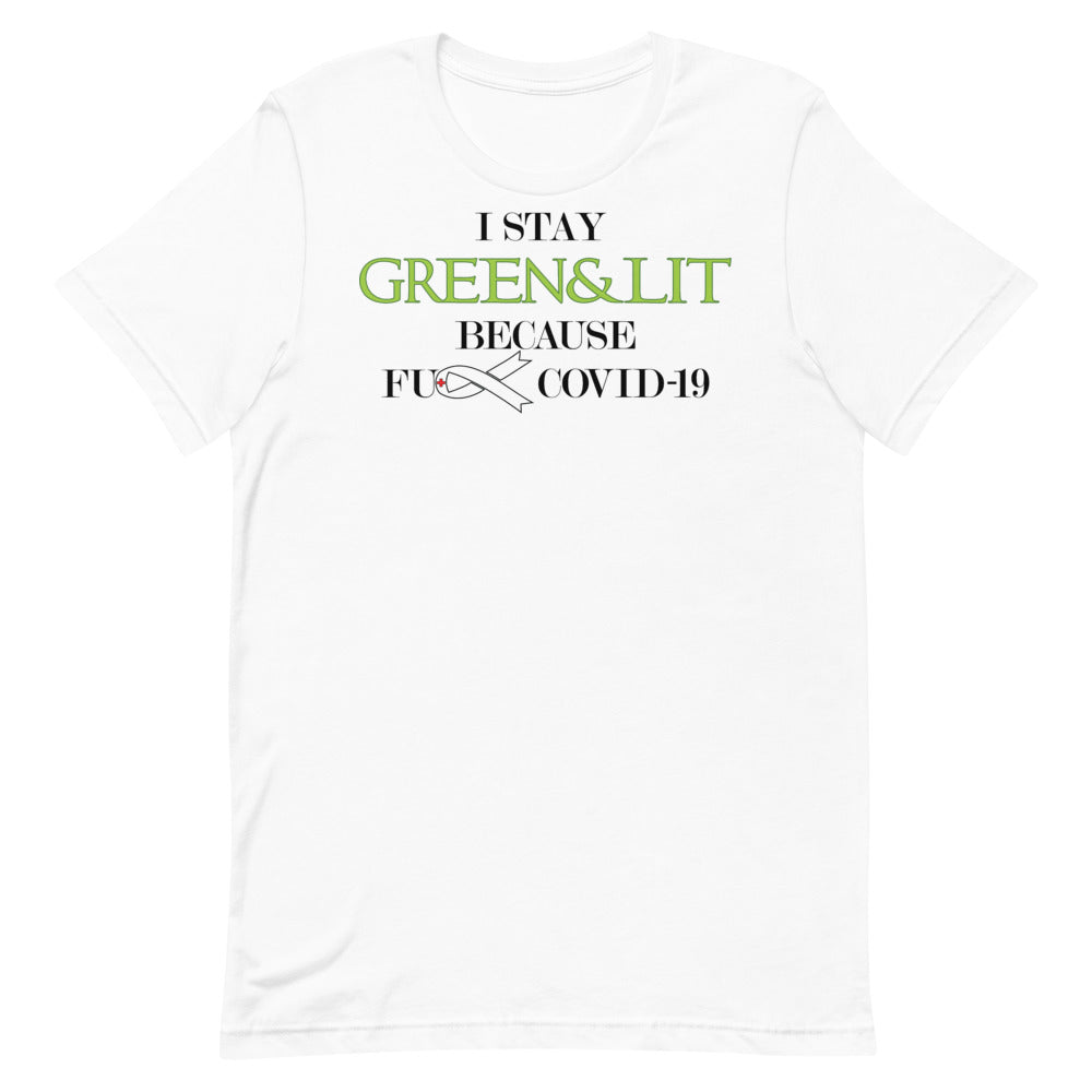 Green & Lit F**k COVID-19 Short-Sleeve T-Shirt for Men/Women 