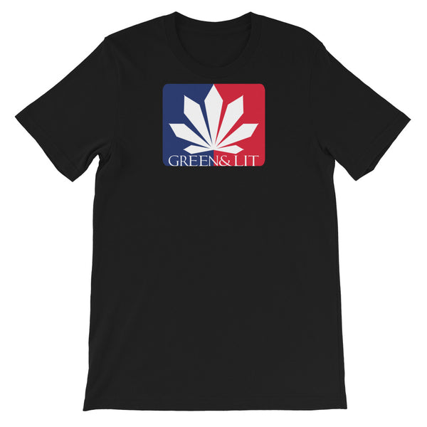 Green & Lit Red/Blue Logo Short-Sleeve T-Shirt for Men/Women