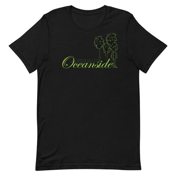 Black, "Oceanside, CA - Silhouette " Short-Sleeve T-Shirt By Green & Lit, for Men/Women