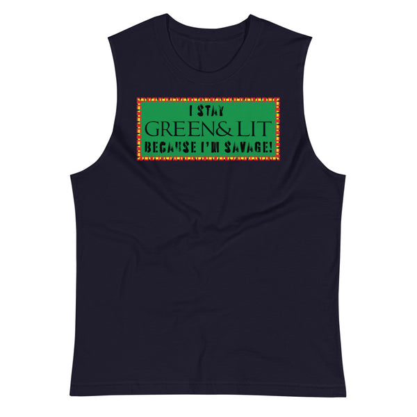 Green & Lit "Savage" Tank Top for Men/Women