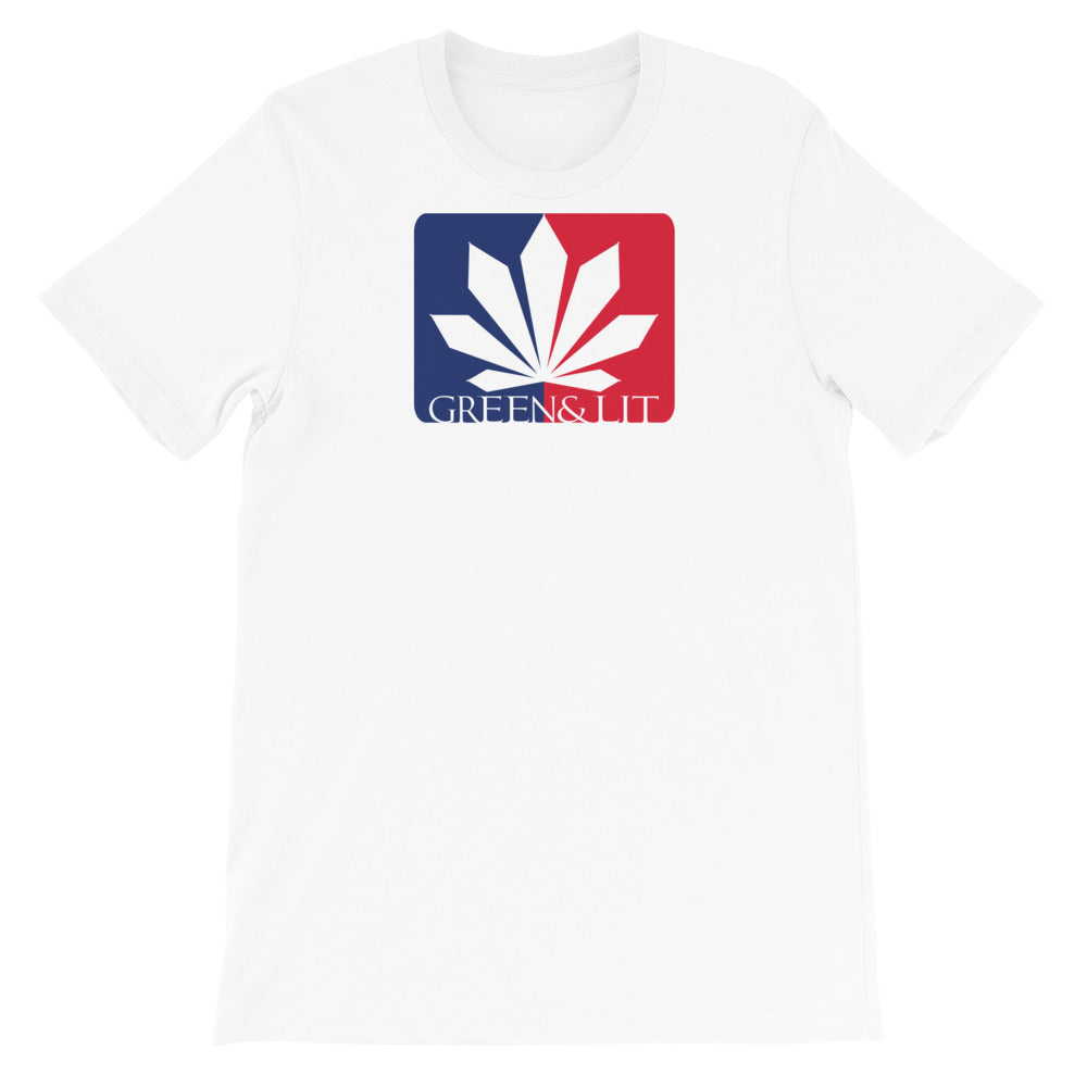 Green & Lit Red/Blue Logo Short-Sleeve T-Shirt for Men/Women