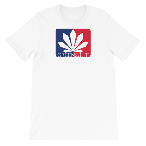 Green & Lit Red/Blue Logo Short-Sleeve T-Shirt for Men/Women