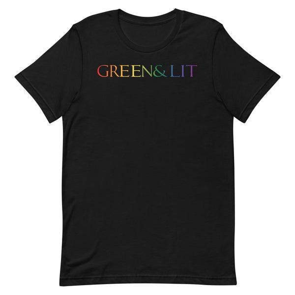 Black, Green & Lit, Rainbow Theme Short-Sleeve T-Shirt for Men/Women