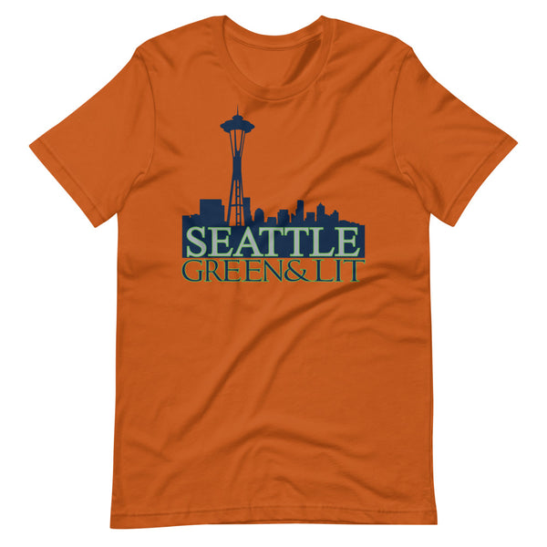 Autumn Orange, Green & Lit, Seattle Short-Sleeve T-Shirt for Men/Women