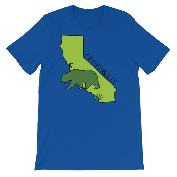 Green & Lit Cali Bear T-Shirt for Men/Women