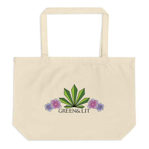 Green & Lit Large Organic Tote Bag