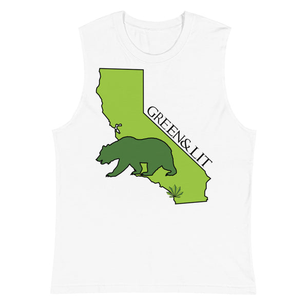 Green & Lit Cali Bear Tank Top for Men/Women