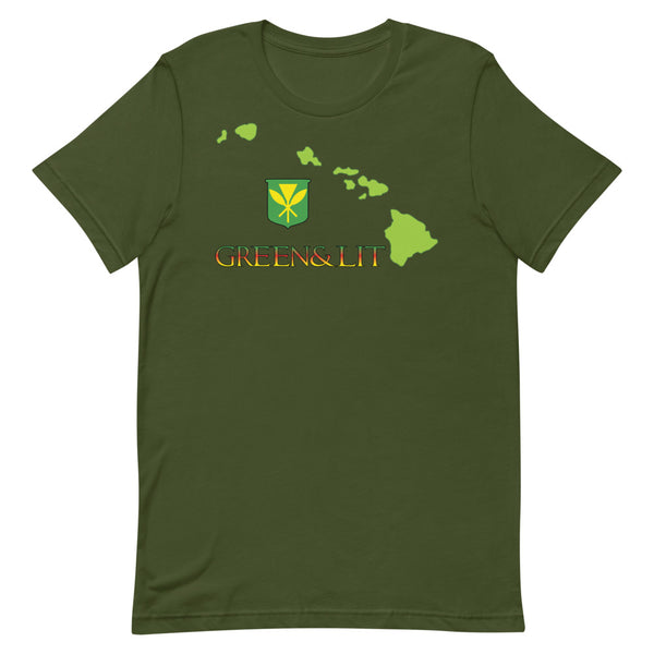 Green & Lit Hawaii Kanaka Maoli T-Shirt for Men/Women