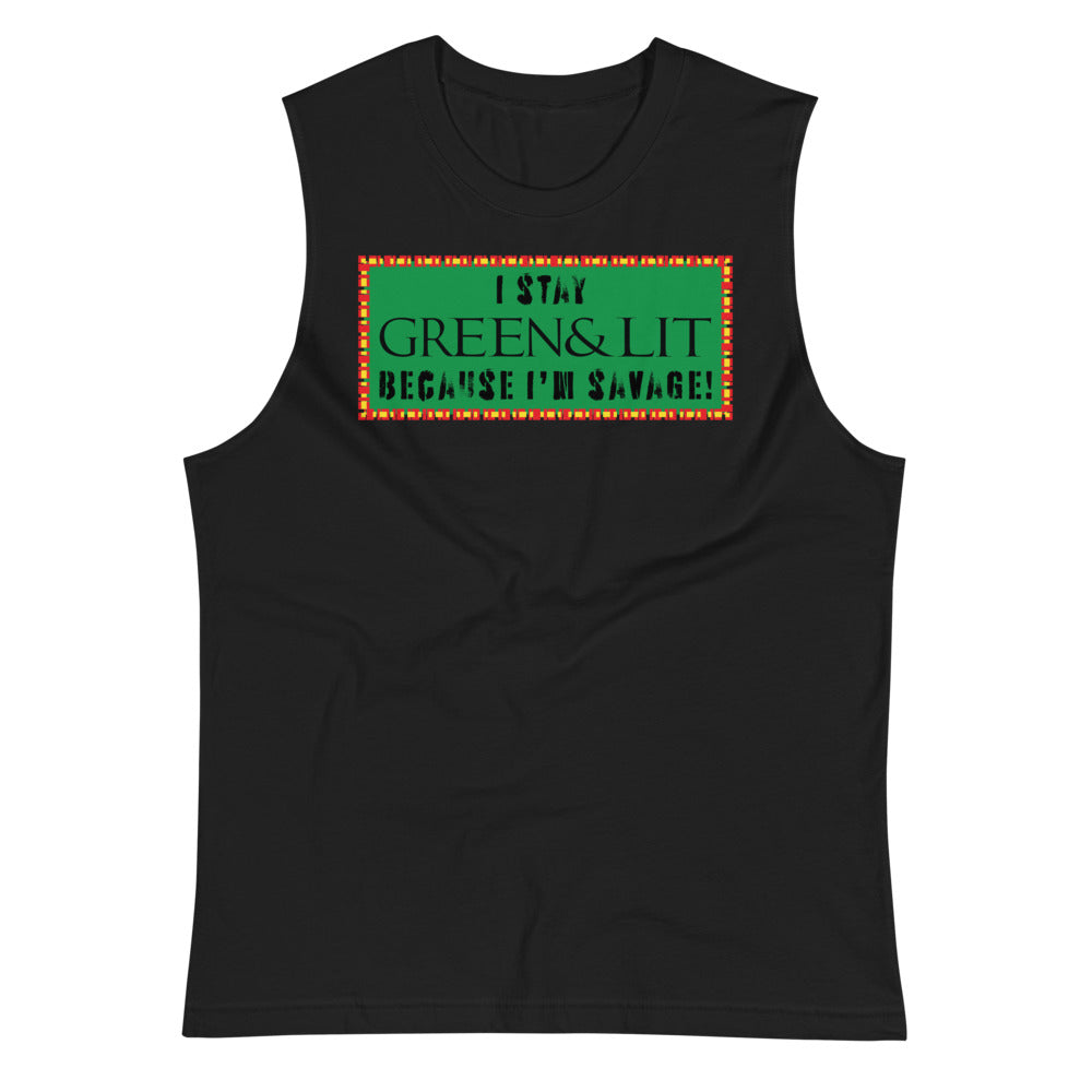 Green & Lit "Savage" Tank Top for Men/Women