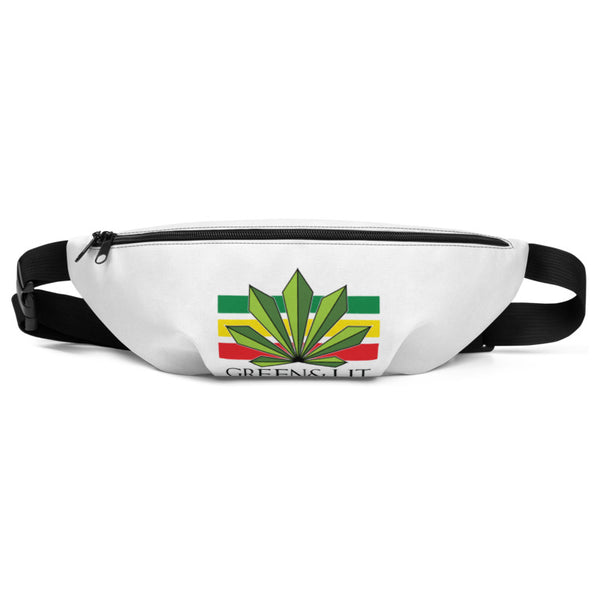 Green & Lit White Fanny Pack for Men/Women