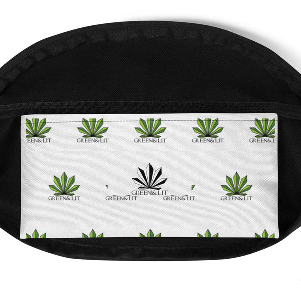 Green & Lit White Fanny Pack for Men/Women